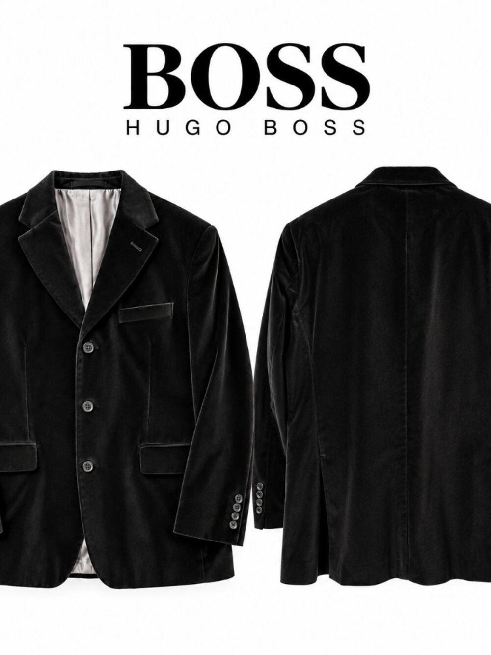 Hugo Boss Men's Black Velvet Sport Coat